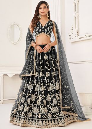 Black Sequins Embroidered Lehenga Choli