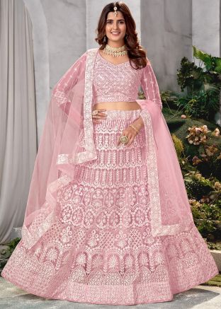 Pink Sequins Embroidered Lehenga Choli