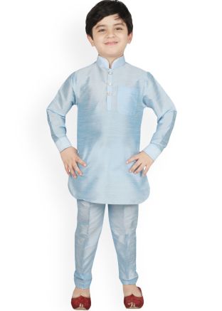 Readymade Light Blue Kids Kurta Pajama
