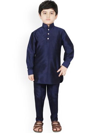 Readymade Kids Blue Silk Kurta Pyjama