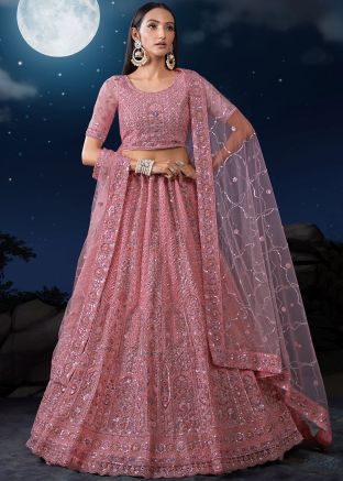Pink Embroidered Lehenga Choli