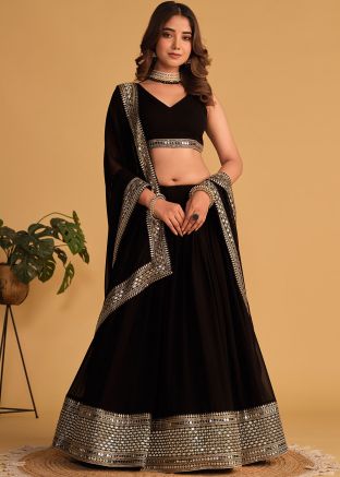 Black Embroidered Lehenga Choli