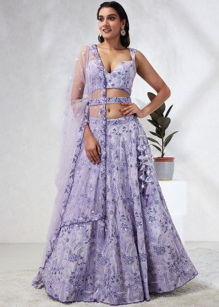 Purple Embroidered Lehenga Choli