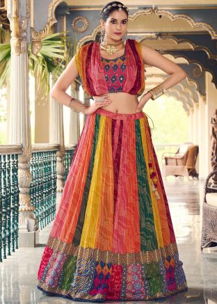 Multicolor Embroidered Lehenga Choli