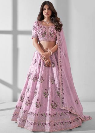 Purple Embroidered Lehenga Choli