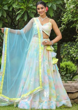 Multicolored Gota Patti Lehenga Choli In Georgette