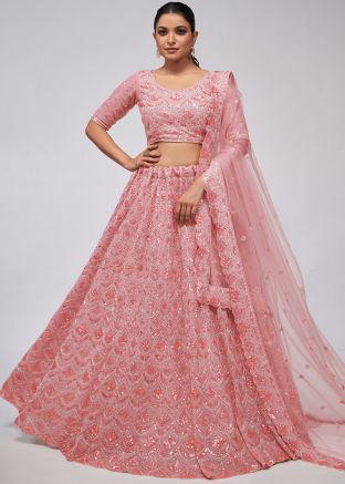 Pink Sequin Embroidered Lehenga Choli