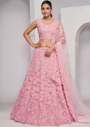 Pink Sequin Embroidered Lehenga Choli