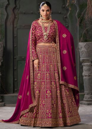 Queen Pink Readymade Bridal Lehenga Choli In Georgette