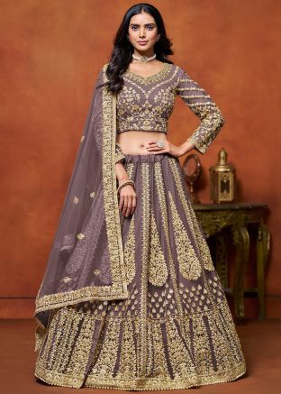 Purple Dori Embroidered Lehenga Choli