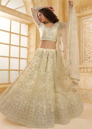 Off White Dori Embroidered Lehenga Choli