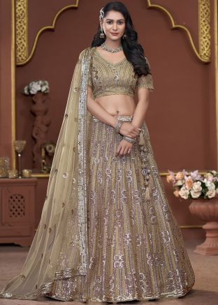 Golden Embroidered Lehenga Choli