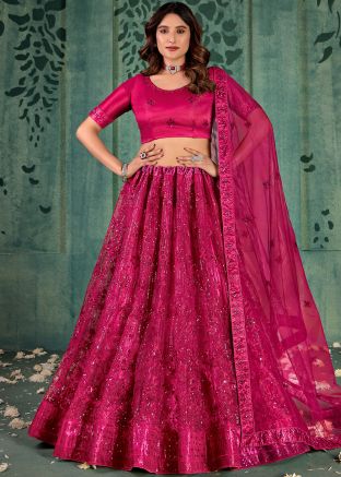 Pink Embroidered Lehenga Choli