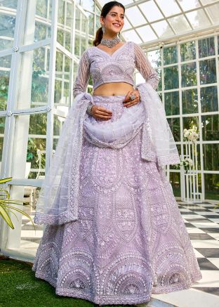 Lavender Purple Embellished Lehenga Choli