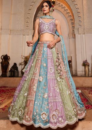 Multicolor Embroidered Lehenga Choli