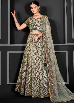 Light Green Embroidered Lehenga Choli