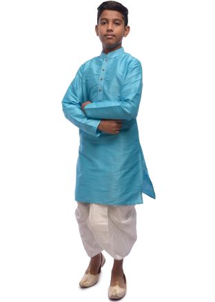 Blue Readymade Kids Dhoti Kurta Set