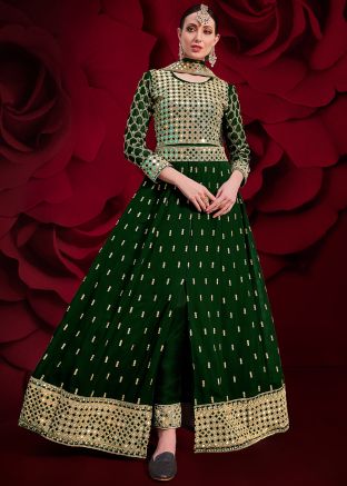 Green Pant Style Mirror Suit