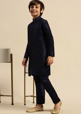 Blue Readymade Kids Kurta Pajama