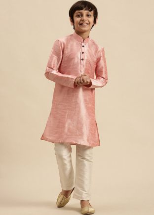 Pink Readymade Kids Kurta Pajama