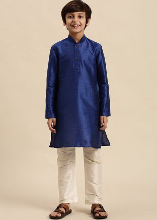 Blue Readymade Kids Kurta Pajama