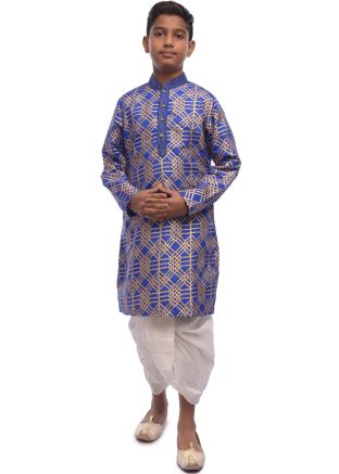 Purple Woven Readymade Kids Dhoti Kurta Set