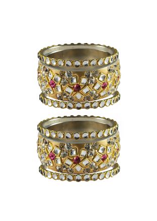 Brass Based Golden Bangle Set