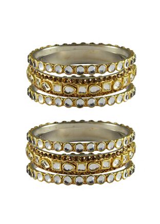 Golden Brass Based Bangle Set
