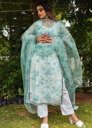 Readymade Floral Printed Blue Pant Suit Set