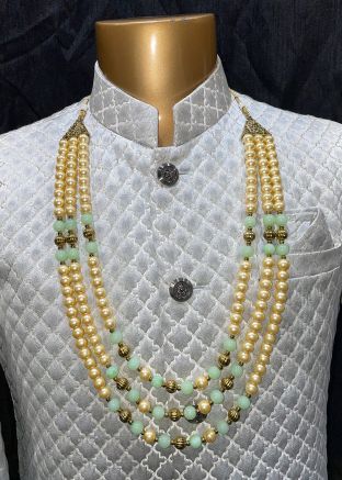 Golden Multi Layered & Beaded Kantha Mala