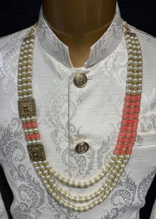 White Stone Studded Kantha Mala