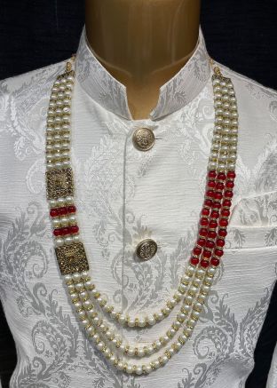 White Alloy Based Kantha Mala For Men