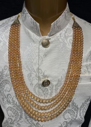 Golden Beaded Mens Kantha Mala