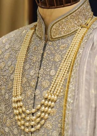 Golden Beaded Kantha Mala For Men