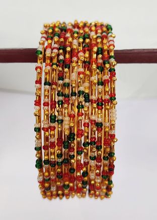 Multicolor Beaded Bangle Set