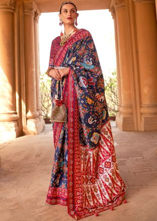 Patola Printed Multicolored Saree & Blouse