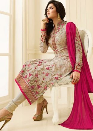 Drashti Dhami White Suit Set In Georgette