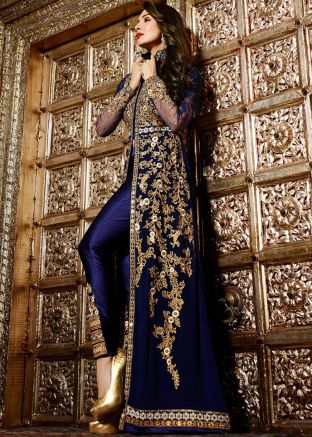 Malaika Arora Embroidered Georgette Suit Set