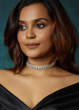 White Stone Studded Choker Necklace