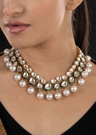 Kundan Studded White Necklace