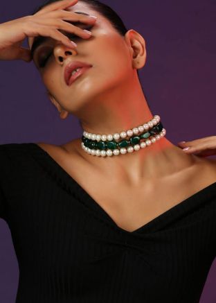 White Pearls Choker Necklace