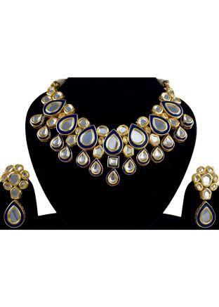 Blue Stone & Kundan Necklace 