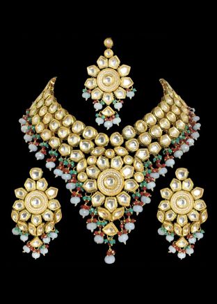 Multicolor Stone & Kundan Necklace Set