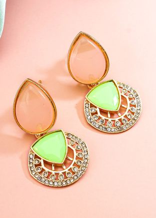 Multicolor American Diamond Studded Earring