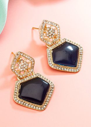 Blue Alloy Based Festive Earring