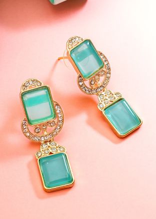 Blue Alloy Based Traditional Earring