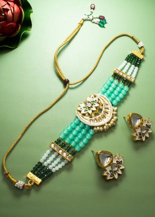 Multicolor Kundan Studded Choker Necklace Set