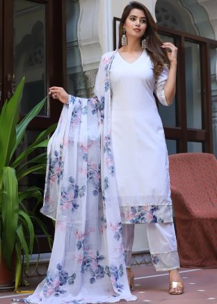 Readymade White Straight Cut Pant Suit