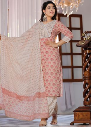 Readymade Coral Pink Cotton Pant Suit Set