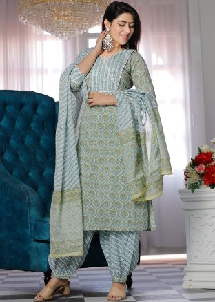 Readymade Blue Cotton Pant Suit Set